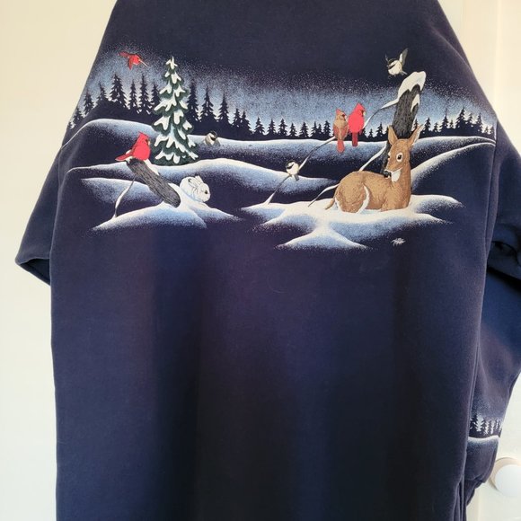 Artisans Design Lightweight Jacket 3XL Forest Scene Deer Cardinals Rabbit - Picture 2 of 4